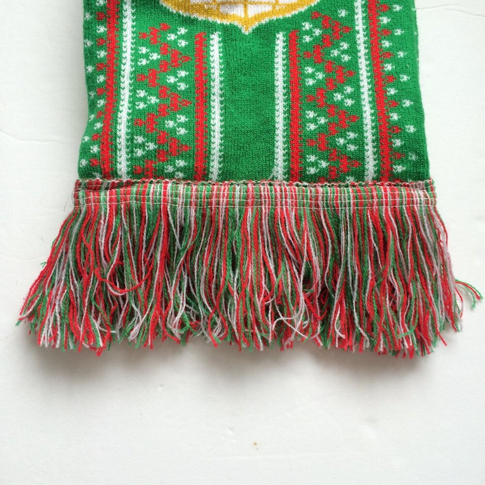 Canada Dry Soda Unisex Adult Scarf Green Fringe Striped Red Lettering - Picture 5 of 5